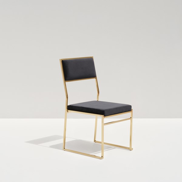 Rizz Gold Chair – Black Velvet
