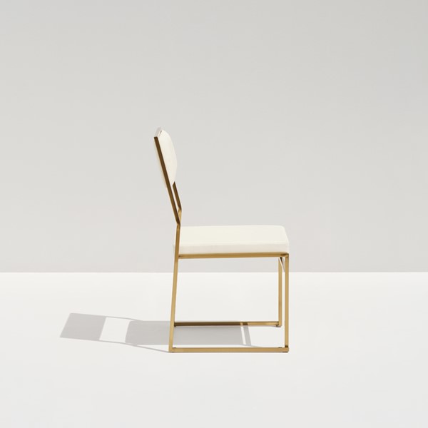 Rizz Gold Chair – White Leatherette
