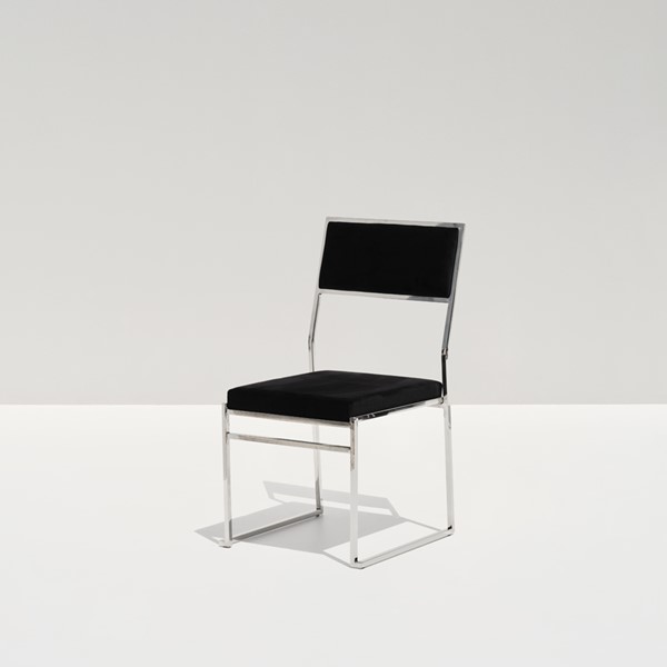 Rizz Silver Chair – Black Velvet