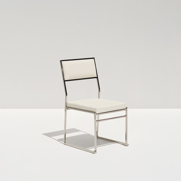 Rizz Silver Chair – White Leatherette