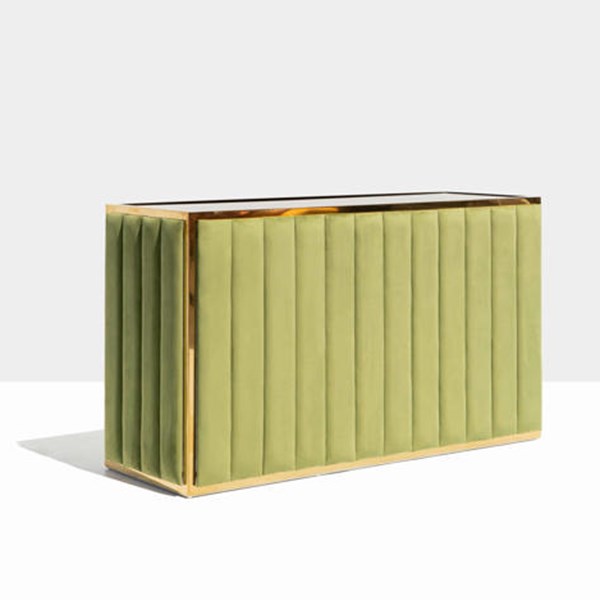 Mirage Metallic Gold Bar in Olive Green Velvet
