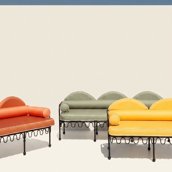 Amalfi Black Multicolor Fer Forge Sofa