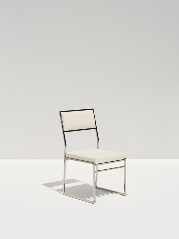 Rizz Silver Chair – White Leatherette