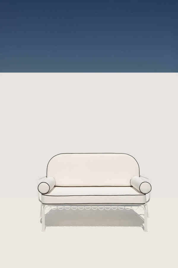 Positano White Fer Forge Sofa