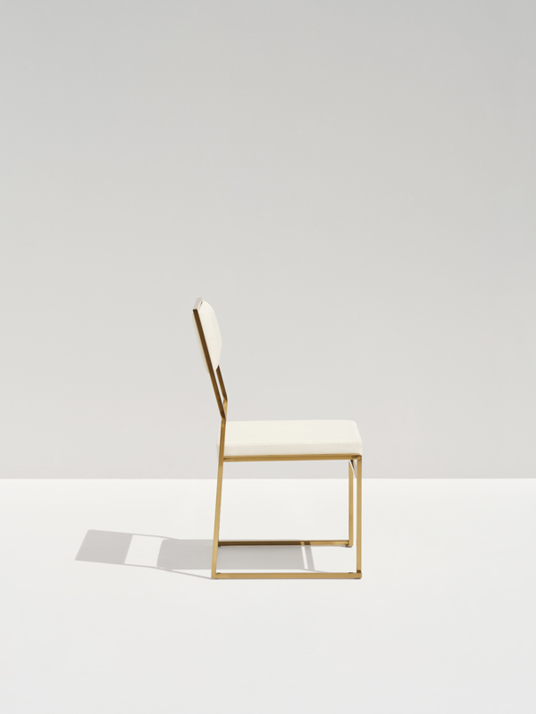 Rizz Gold Chair – White Leatherette