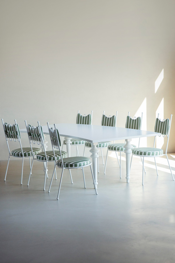 Serpentine White Dining Table | Choice of Legs - Base