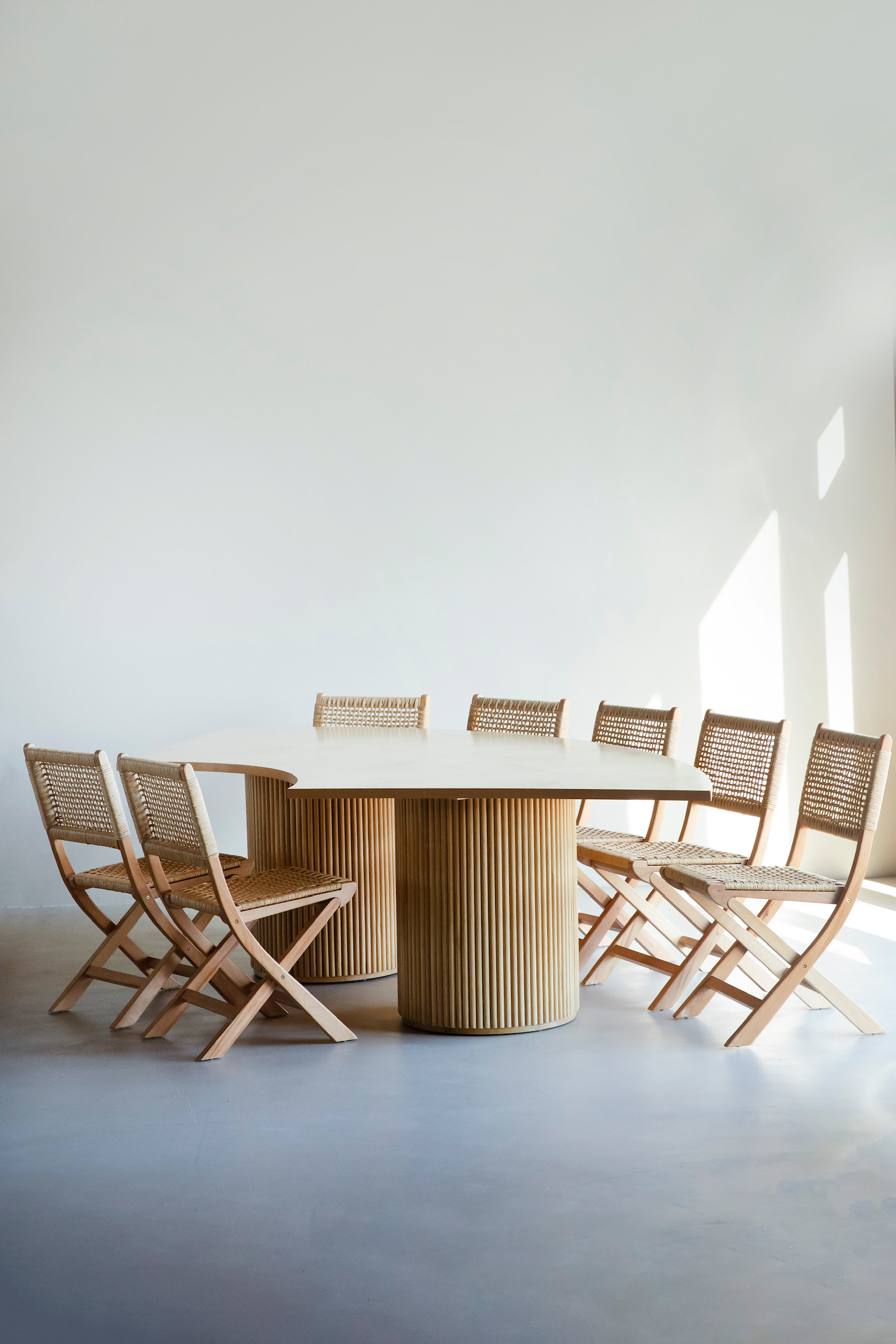 Quarter Natural Dining table | Choice of Legs - Base