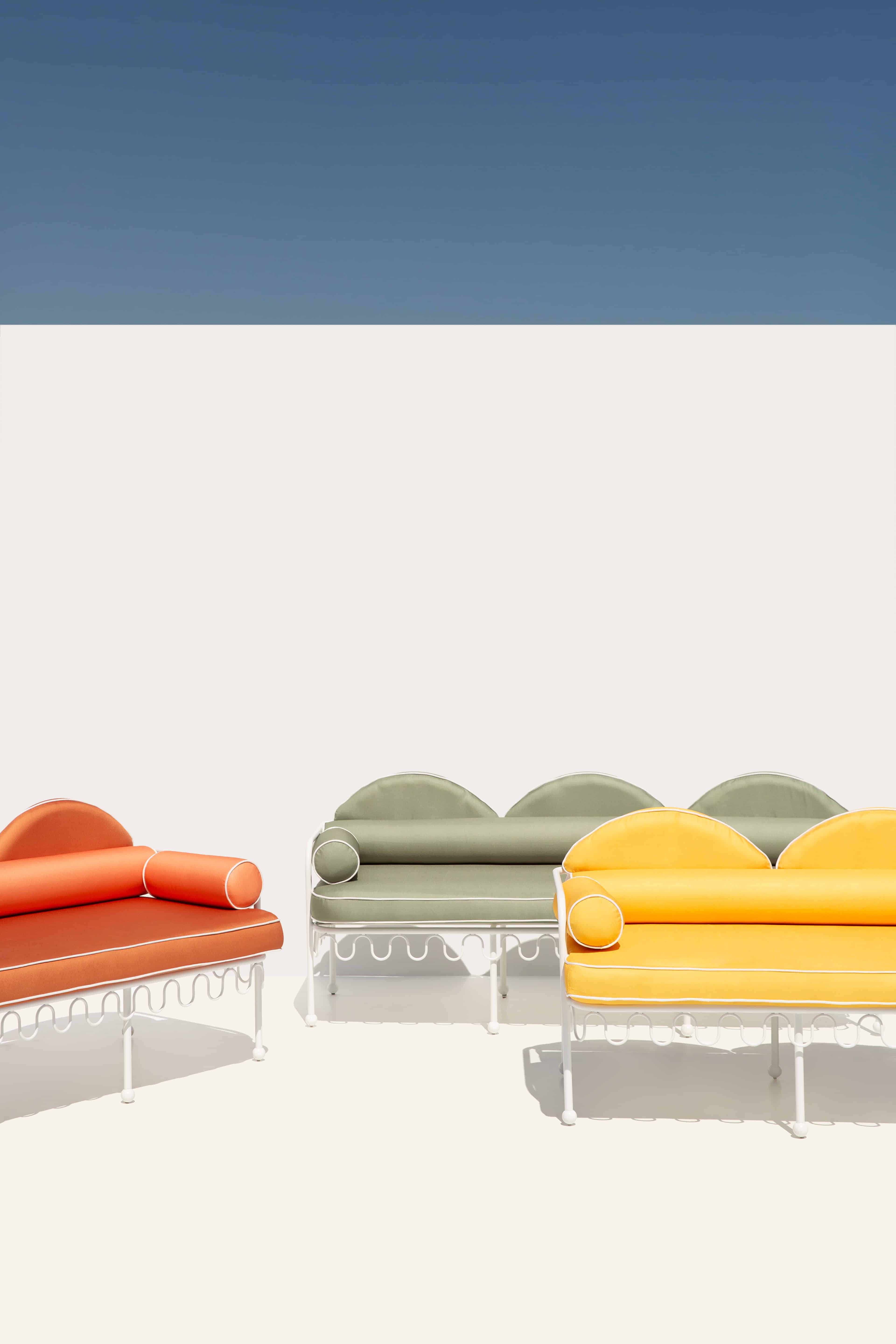 Amalfi White Multicolor Fer Forge Sofa
